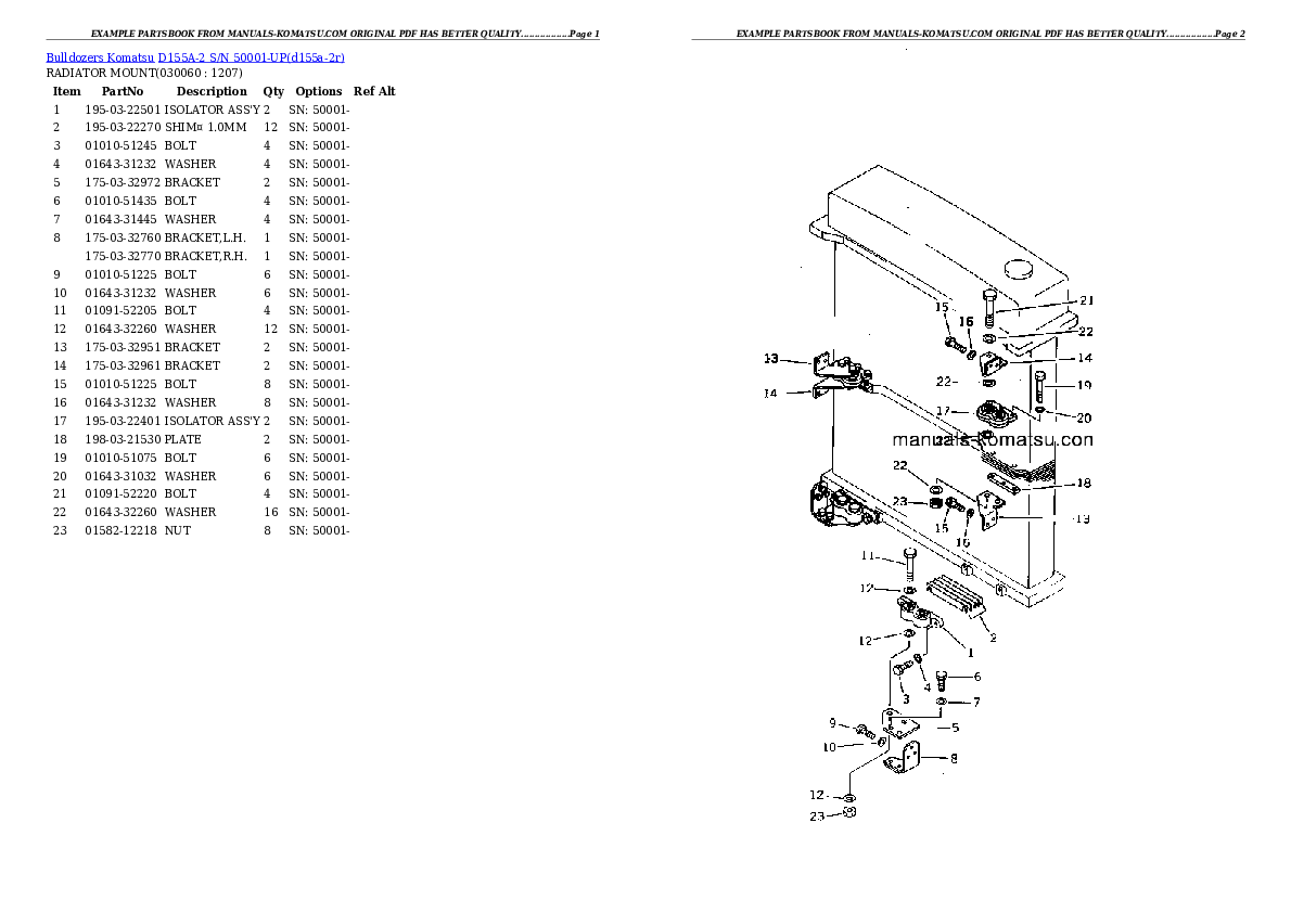 Protected: D155A-2 S/N 50001-UP Partsbook
