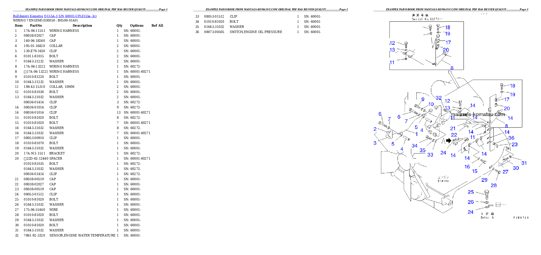 Protected: D155A-3 S/N 60001-UP Partsbook
