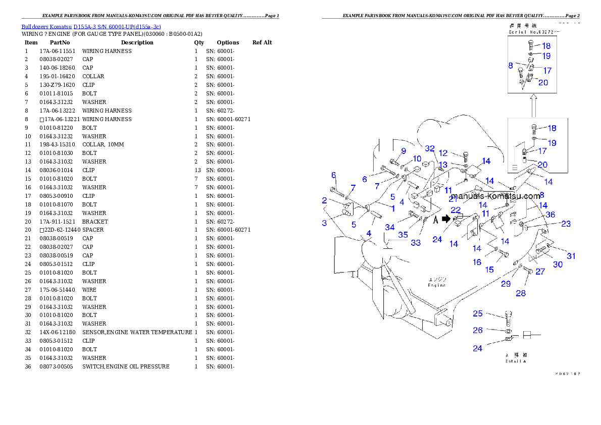 Protected: D155A-3 S/N 60001-UP Partsbook