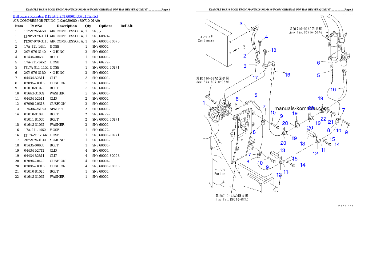 Protected: D155A-3 S/N 60001-UP Partsbook