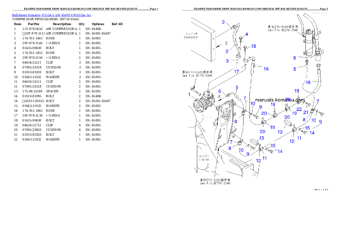 Protected: D155A-5 S/N 65001-UP Partsbook