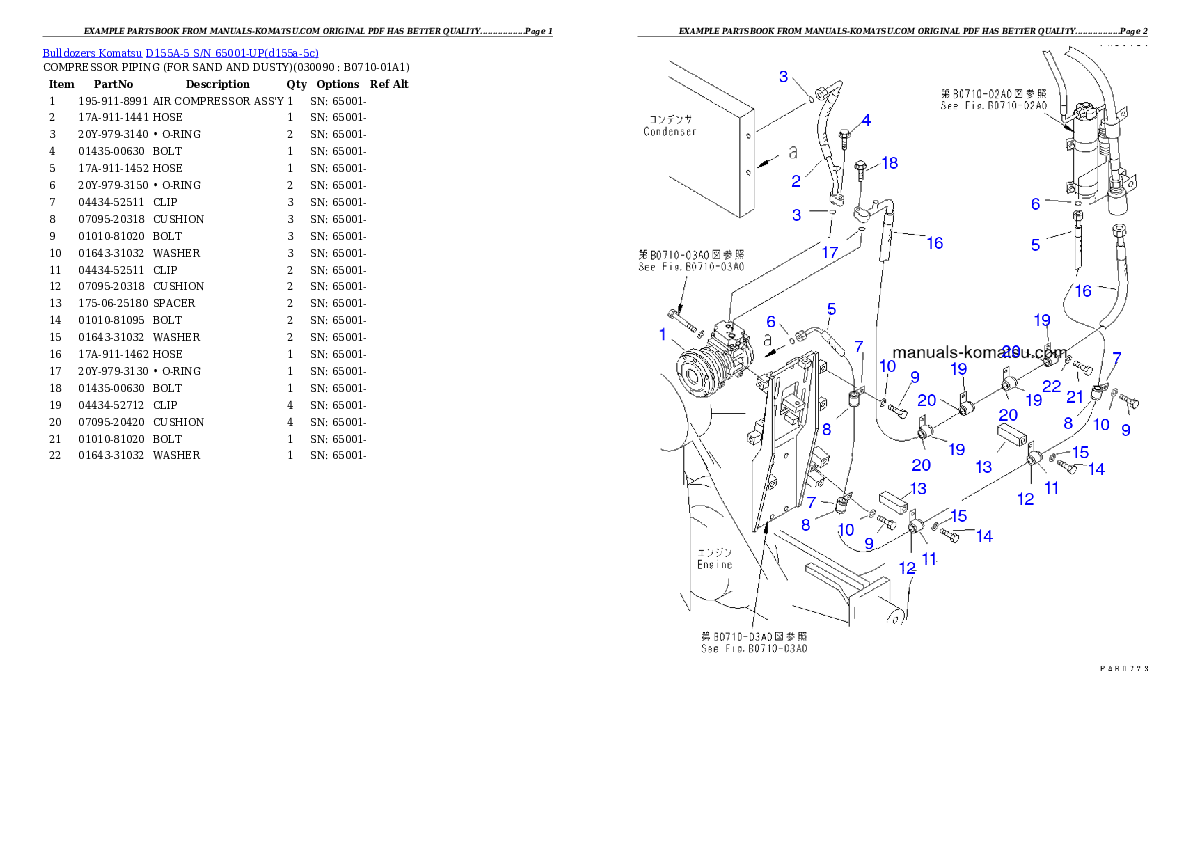 Protected: D155A-5 S/N 65001-UP Partsbook