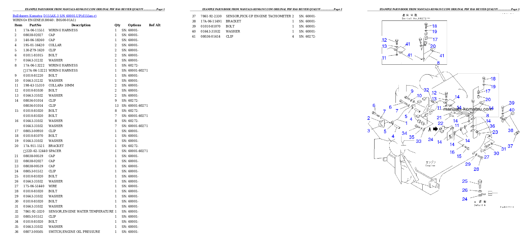 Protected: D155AX-3 S/N 60001-UP Partsbook