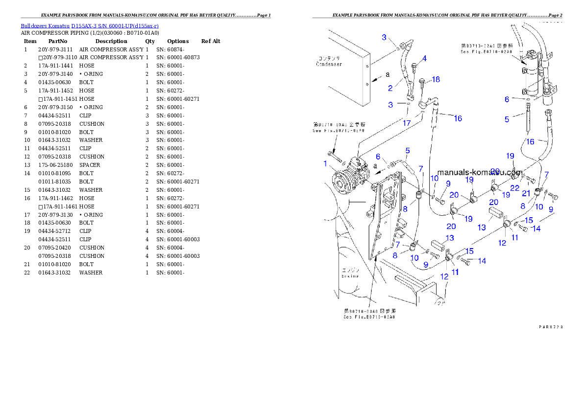 Protected: D155AX-3 S/N 60001-UP Partsbook