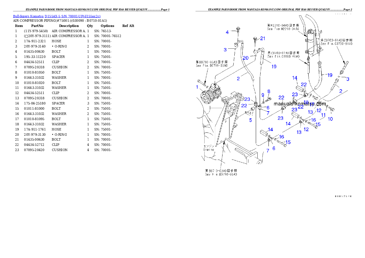 Protected: D155AX-5 S/N 70001-UP Partsbook