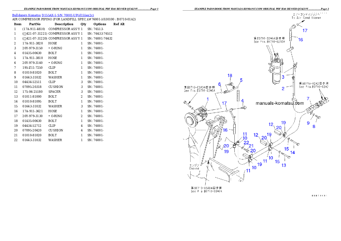 Protected: D155AX-5 S/N 70001-UP Partsbook