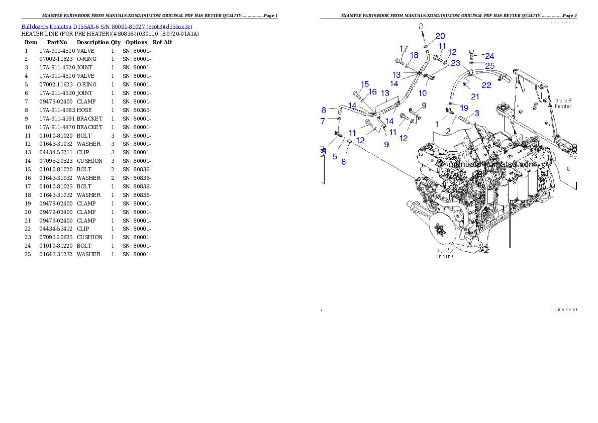Protected: D155AX-6 S/N 80001-81027 (ecot3) Partsbook