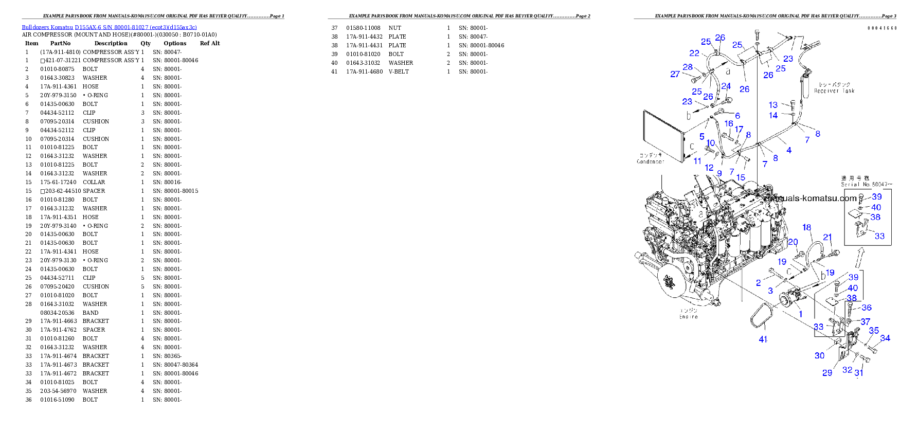 Protected: D155AX-6 S/N 80001-81027 (ecot3) Partsbook
