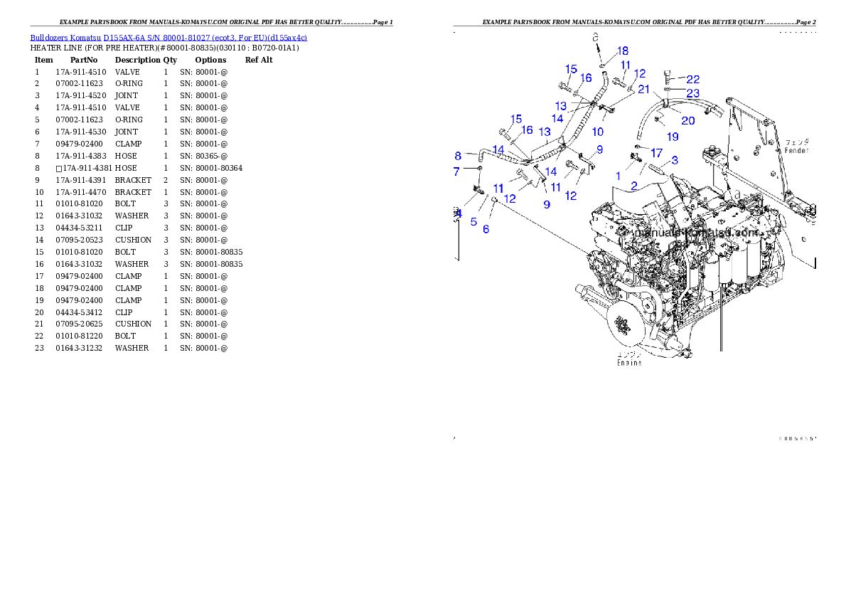 Protected: D155AX-6A S/N 80001-81027 (ecot3, For EU) Partsbook