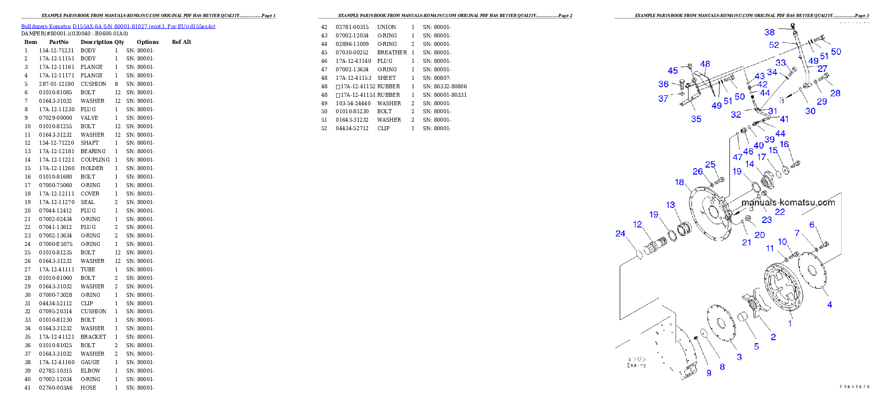 Protected: D155AX-6A S/N 80001-81027 (ecot3, For EU) Partsbook