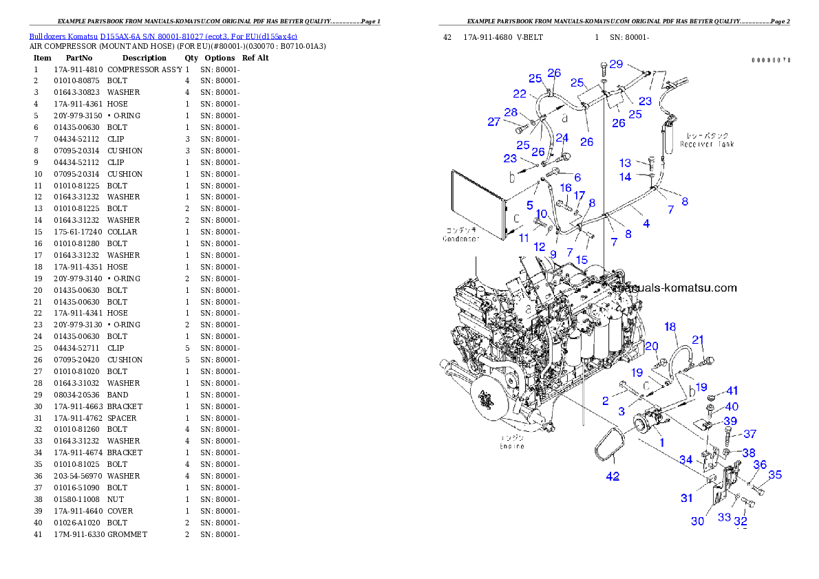 Protected: D155AX-6A S/N 80001-81027 (ecot3, For EU) Partsbook