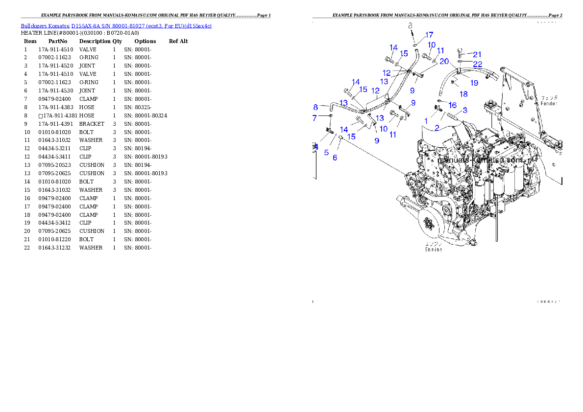 Protected: D155AX-6A S/N 80001-81027 (ecot3, For EU) Partsbook