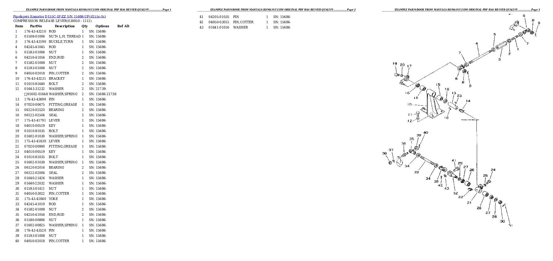 Protected: D155C-1P-ZZ S/N 15686-UP Partsbook