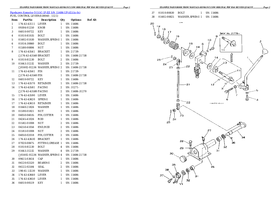 Protected: D155C-1P-ZZ S/N 15686-UP Partsbook