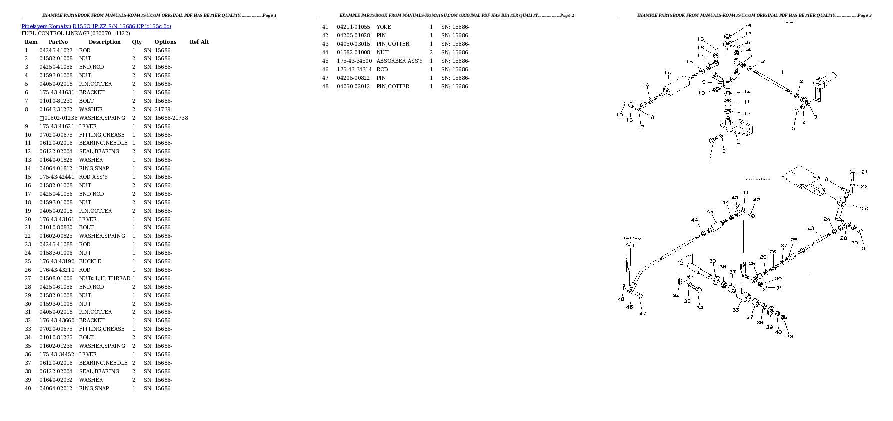 Protected: D155C-1P-ZZ S/N 15686-UP Partsbook