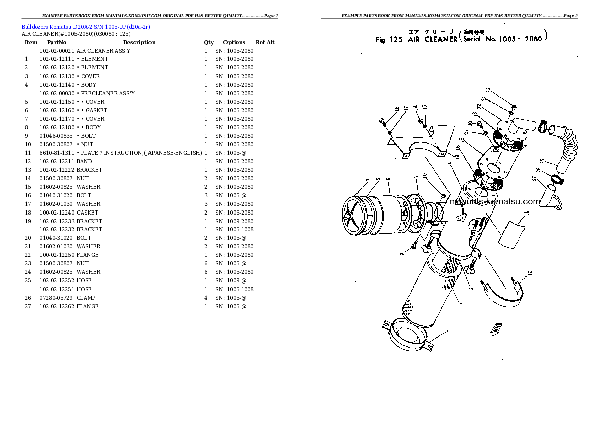 Protected: D20A-2 S/N 1005-UP (Chassis only) Partsbook