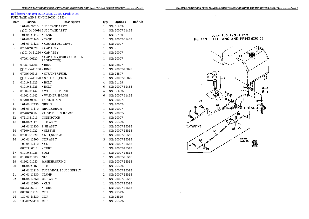 Protected: D20A-3 S/N 20007-UP Partsbook