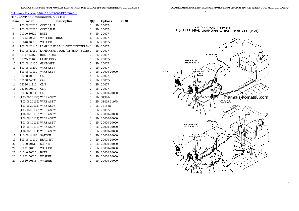 Protected: D20A-3 S/N 20007-UP Partsbook