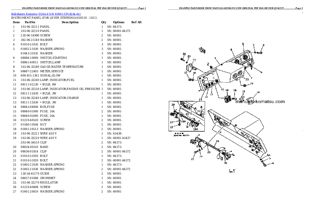 Protected: D20A-6 S/N 60001-UP Partsbook