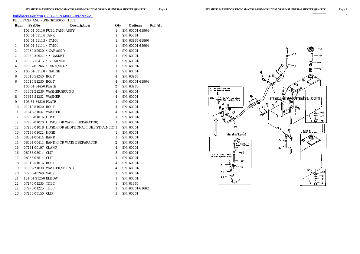Protected: D20A-6 S/N 60001-UP Partsbook