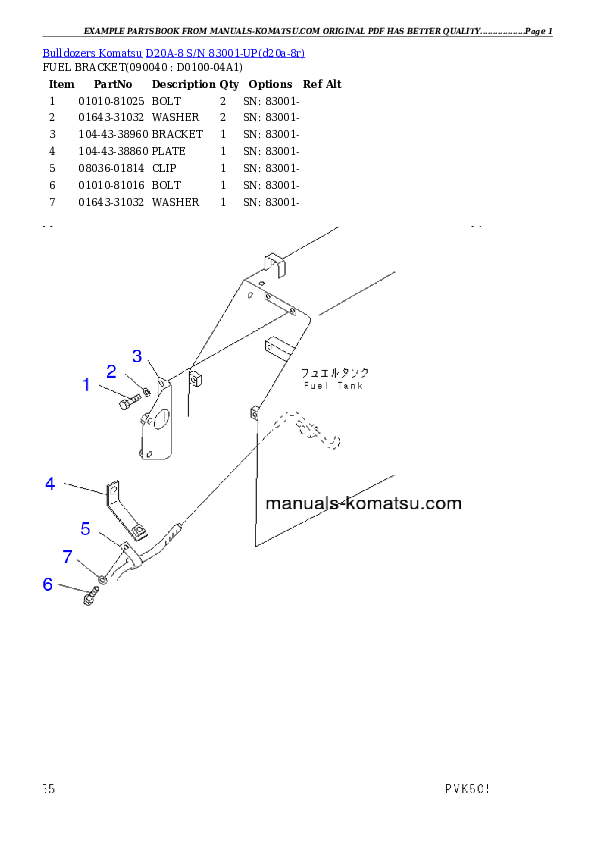 Protected: D20A-8 S/N 83001-UP Partsbook