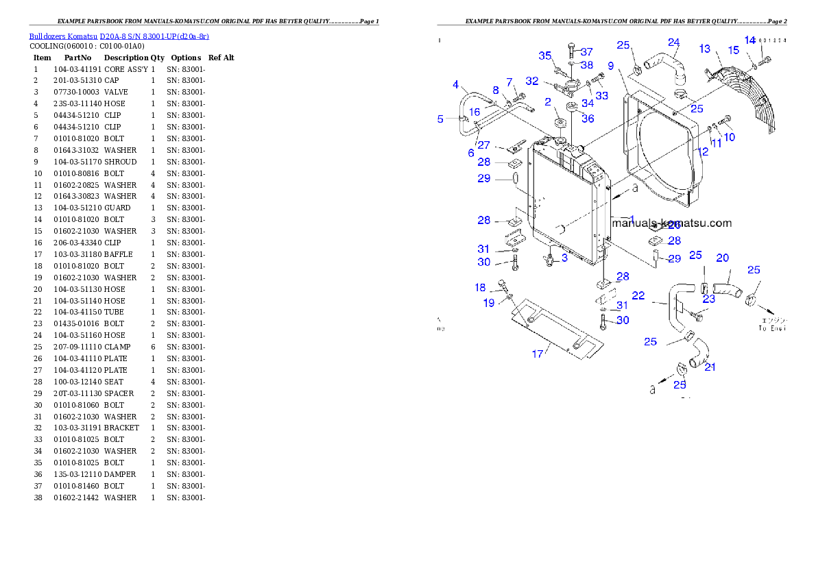 Protected: D20A-8 S/N 83001-UP Partsbook