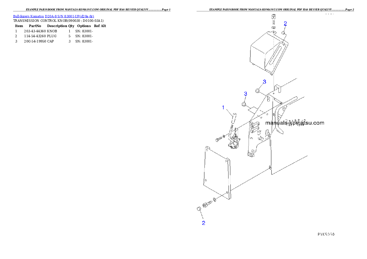 Protected: D20A-8 S/N 83001-UP Partsbook