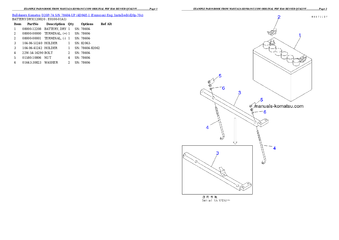 Protected: D20P-7A S/N 78604-UP (4D94E-1 (Emission) Eng. Installed) Partsbook
