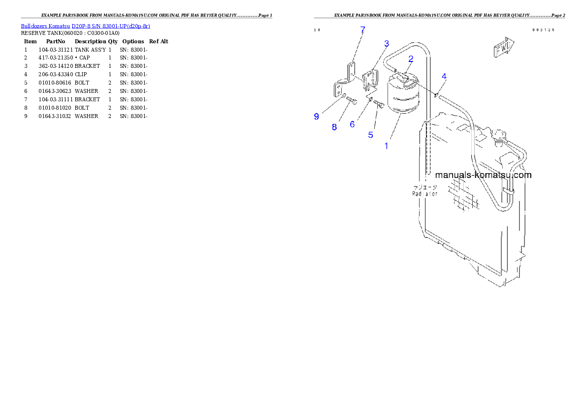Protected: D20P-8 S/N 83001-UP Partsbook