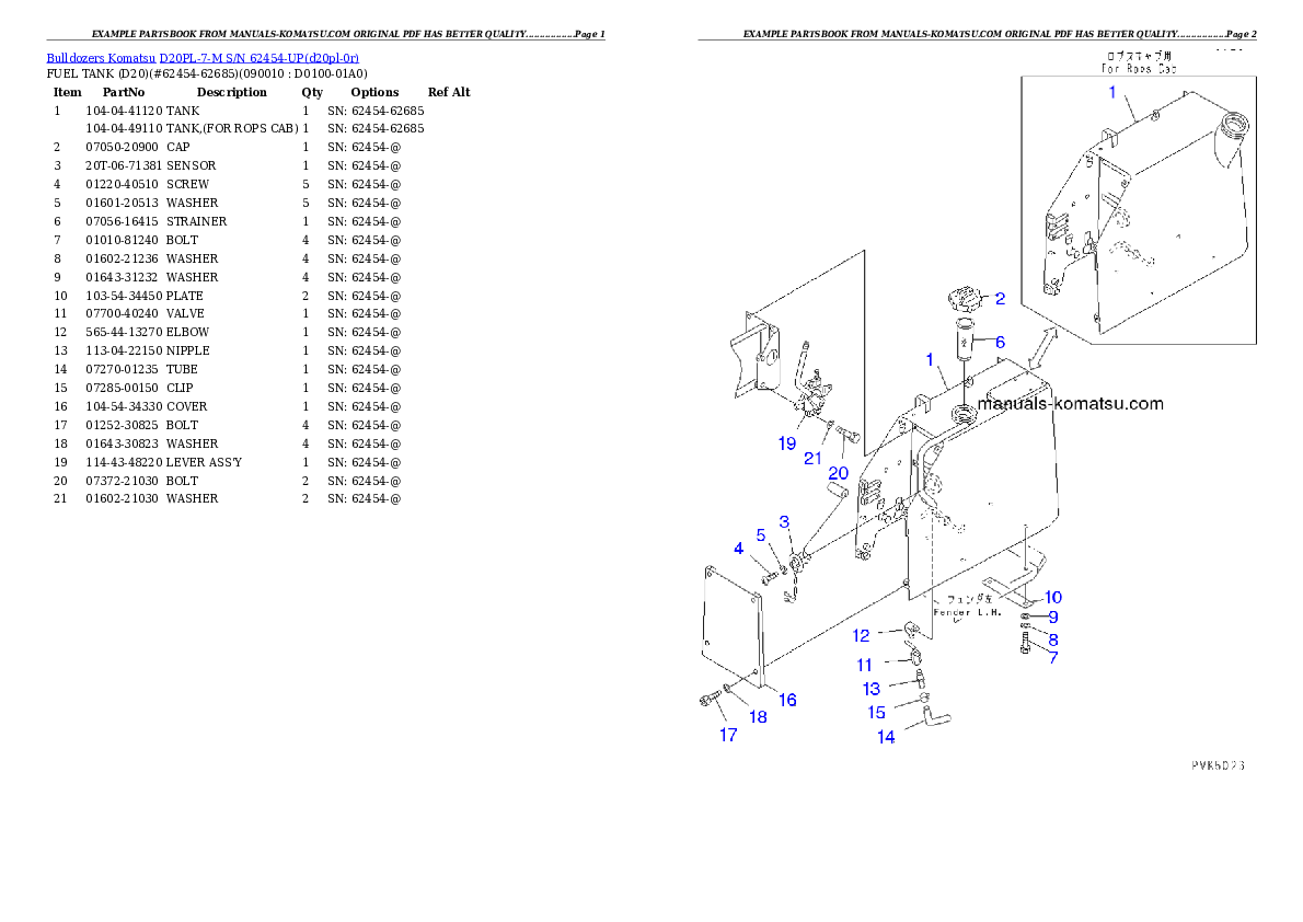 Protected: D20PL-7-M S/N 62454-UP Partsbook