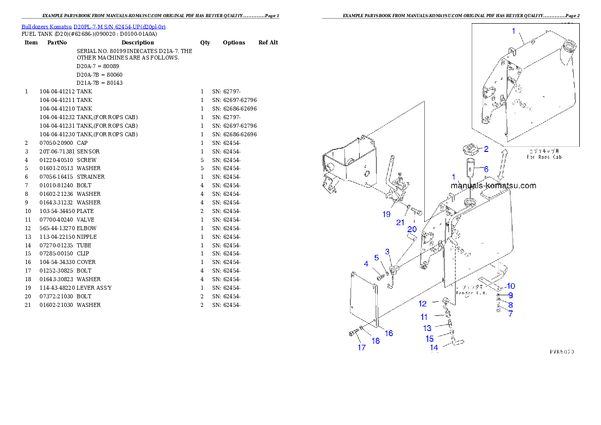 Protected: D20PL-7-M S/N 62454-UP Partsbook