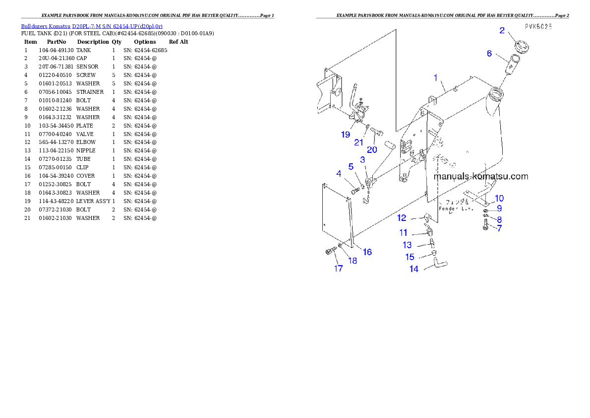 Protected: D20PL-7-M S/N 62454-UP Partsbook