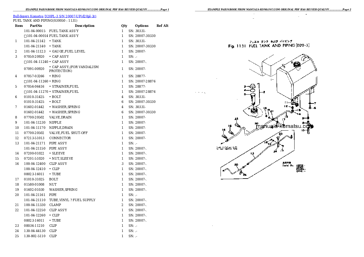 Protected: D20PL-3 S/N 20007-UP Partsbook