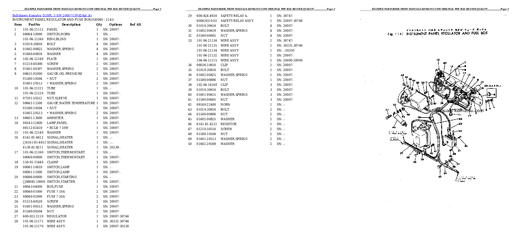 Protected: D20PL-3 S/N 20007-UP Partsbook