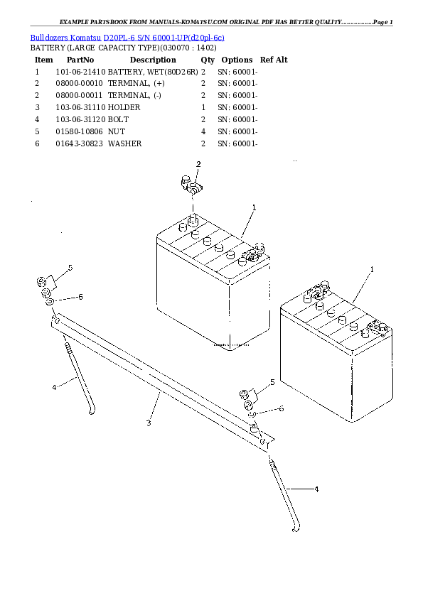 Protected: D20PL-6 S/N 60001-UP Partsbook