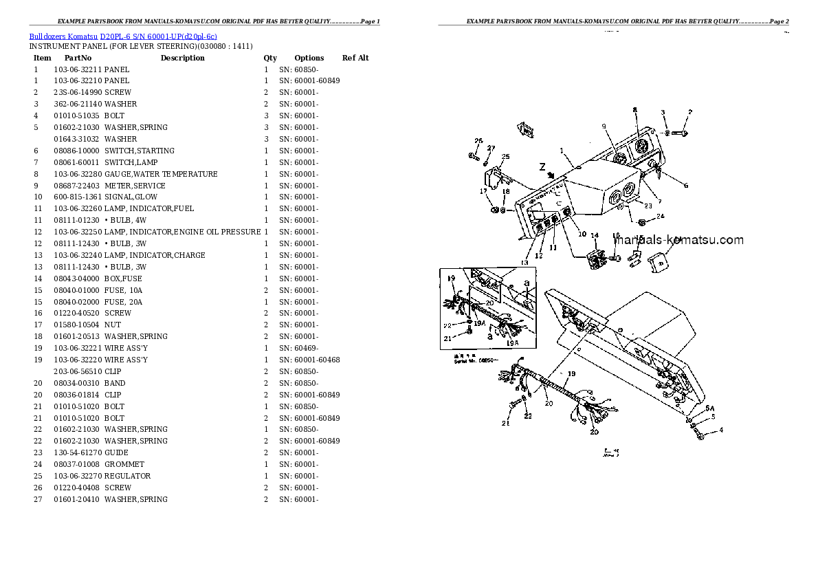 Protected: D20PL-6 S/N 60001-UP Partsbook