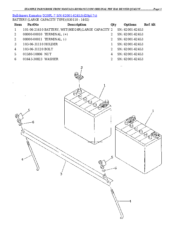 Protected: D20PL-7 S/N 62001-62453 Partsbook