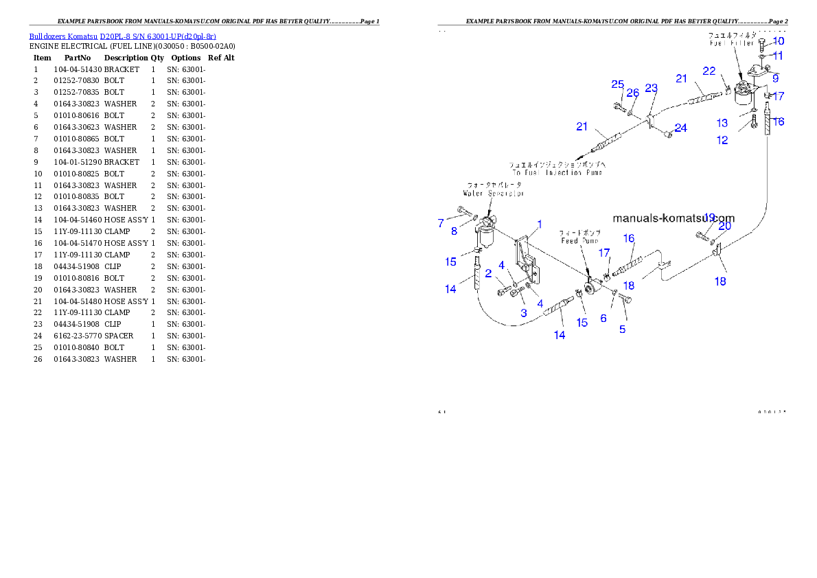 Protected: D20PL-8 S/N 63001-UP Partsbook