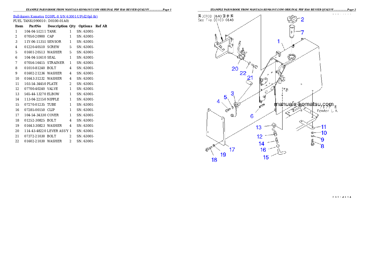 Protected: D20PL-8 S/N 63001-UP Partsbook