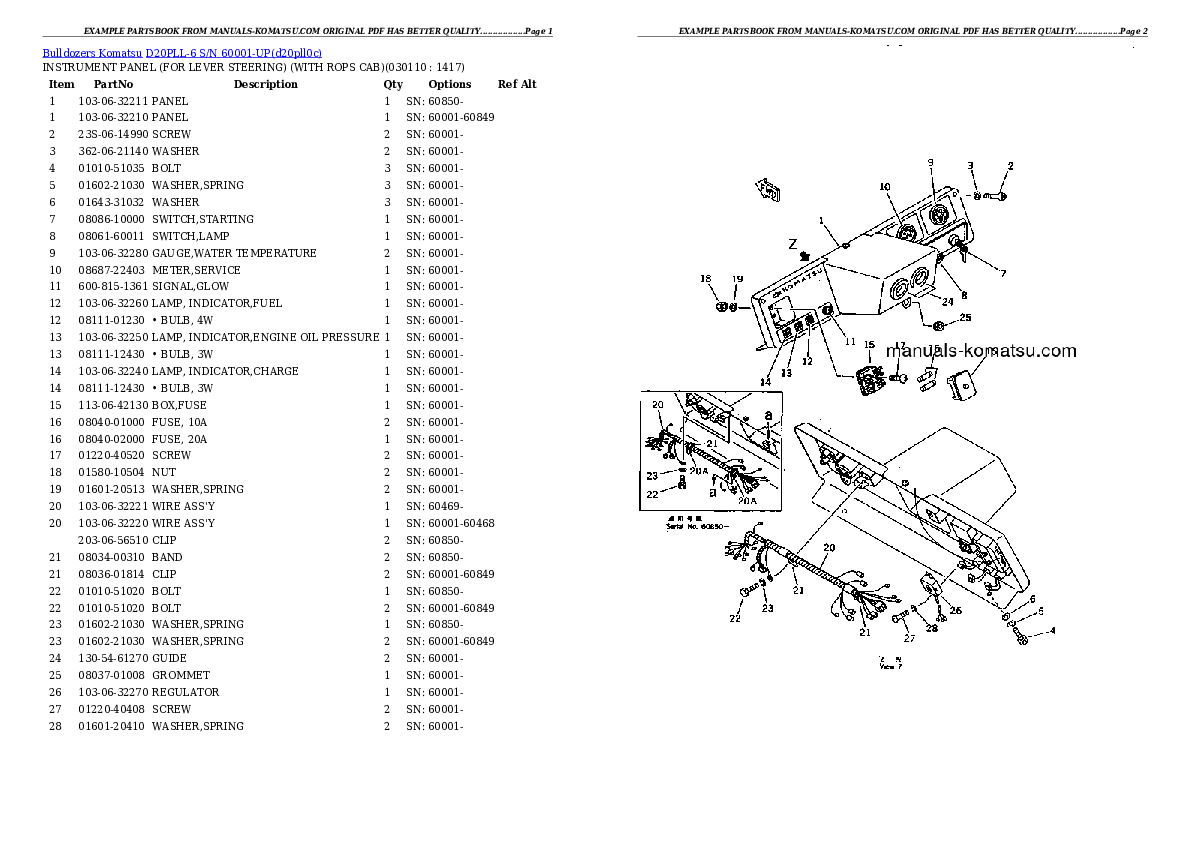 Protected: D20PLL-6 S/N 60001-UP Partsbook