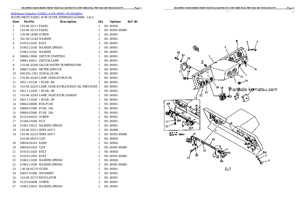 Protected: D20PLL-6 S/N 60001-UP Partsbook