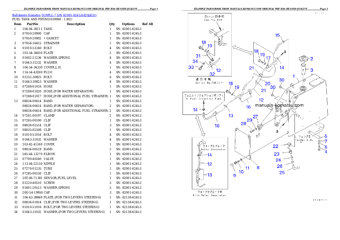 Protected: D20PLL-7 S/N 62001-62453 Partsbook