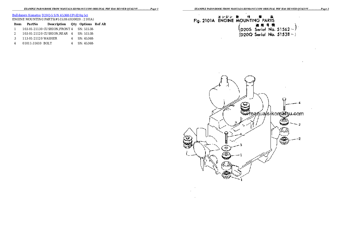 D20Q-5 S/N 45368-UP Partsbook