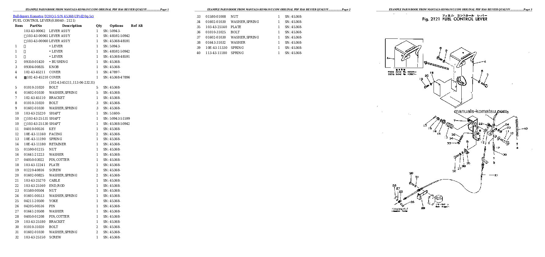 Protected: D20Q-5 S/N 45368-UP Partsbook