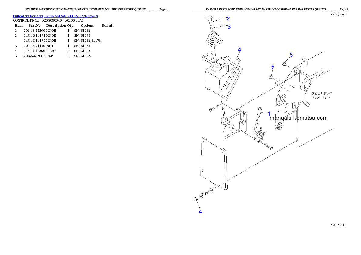 Protected: D20Q-7-M S/N 61132-UP Partsbook