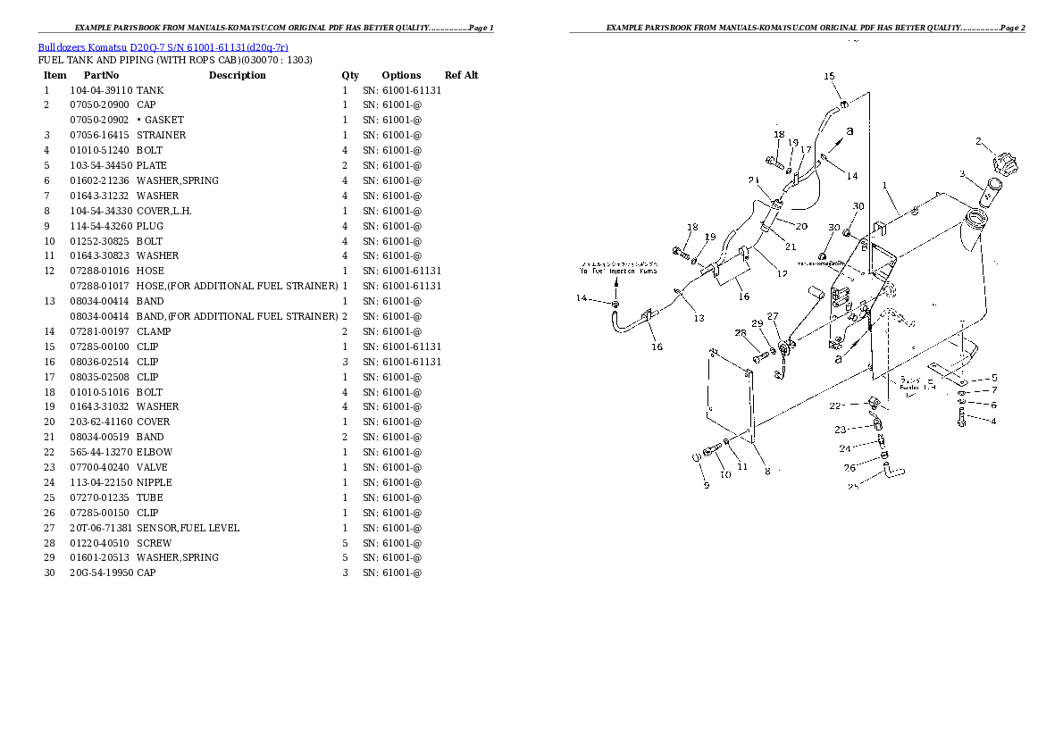 Protected: D20Q-7 S/N 61001-61131 Partsbook