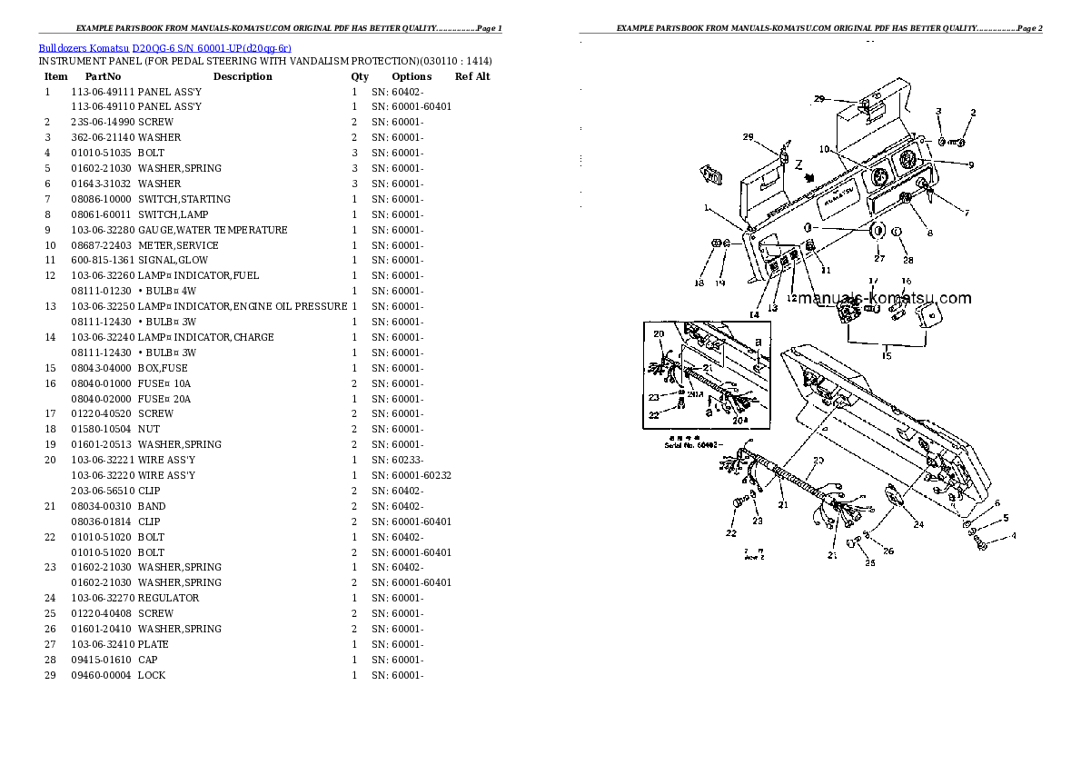 Protected: D20QG-6 S/N 60001-UP Partsbook