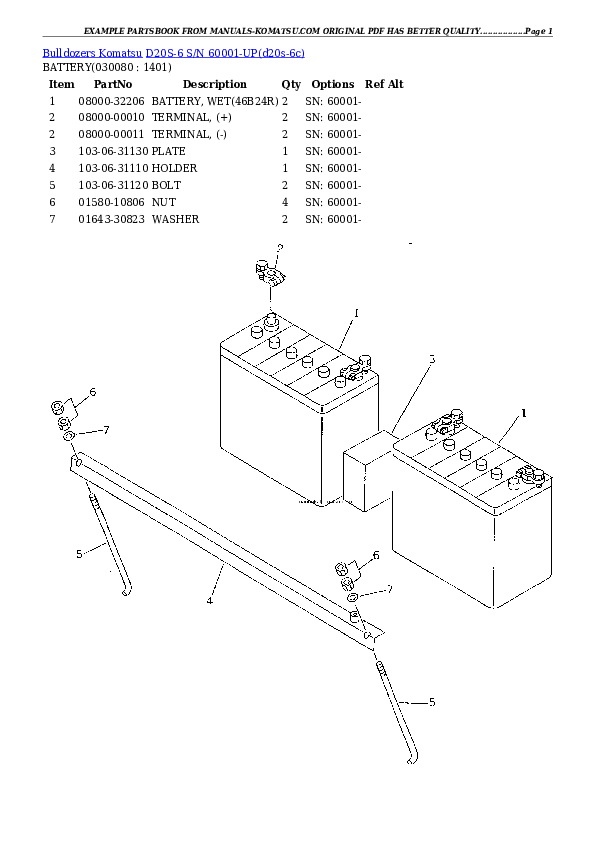 Protected: D20S-6 S/N 60001-UP Partsbook