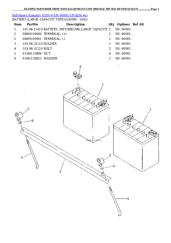Protected: D20S-6 S/N 60001-UP Partsbook