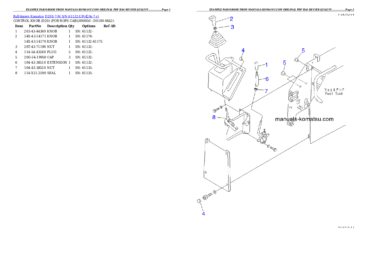 Protected: D20S-7-M S/N 61132-UP Partsbook